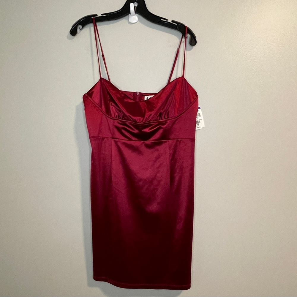 ELODIE SATIN CORSET MINI DRESS IN WINE Sz XL